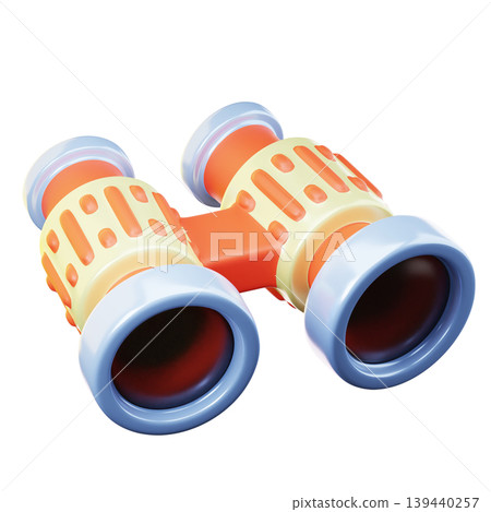 3D Icon Summer. binoculars. Isolated on transparent background. 3D illustration. High resolution 3D Icon Summer. binoculars. Isolated on transparent background. 3D illustration. High resolution 139440257