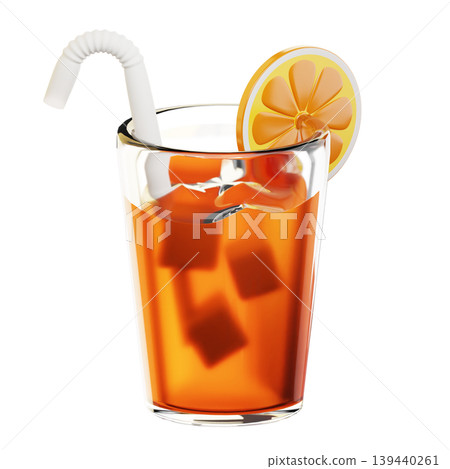 3D Icon Summer. iced tea. Isolated on transparent background. 3D illustration. High resolution 3D Icon Summer. iced tea. Isolated on transparent background. 3D illustration. High resolution 139440261