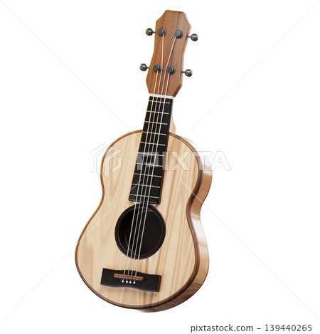 3D Icon Summer. ukulele. Isolated on transparent background. 3D illustration. High resolution 3D Icon Summer. ukulele. Isolated on transparent background. 3D illustration. High resolution 139440265