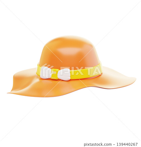 3D Icon Summer. Beach hat. Isolated on transparent background. 3D illustration. High resolution 3D Icon Summer. Beach hat. Isolated on transparent background. 3D illustration. High resolution 139440267