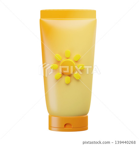 3D Icon Summer. sunblock or sunscreen Isolated on transparent background. 3D illustration. High resolution 3D Icon Summer. sunblock or sunscreen Isolated on transparent background. 3D illustration. High resolution 139440268