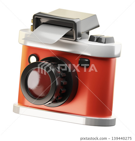 3D Icon Summer. camera. Isolated on transparent background. 3D illustration. High resolution 139440275
