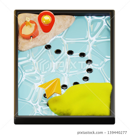 3D Icon Summer. map. Isolated on transparent background. 3D illustration. High resolution 3D Icon Summer. map. Isolated on transparent background. 3D illustration. High resolution 139440277