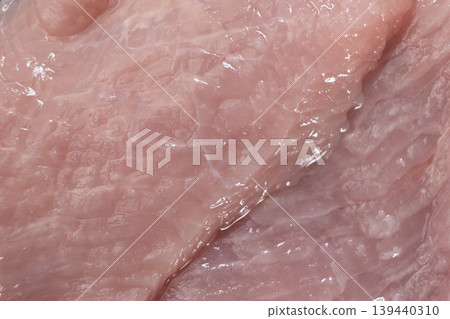 Macro Texture of Raw Turkey Breast Fillet Ready for Cooking Macro Texture of Raw Turkey Breast Fillet Ready for Cooking 139440310