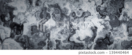 Wide abstract texture background where gray and black blend together; modern monochrome natural stone-like marble. Wide abstract texture background where gray and black blend together; modern monochrome natural stone-like marble. 139440464