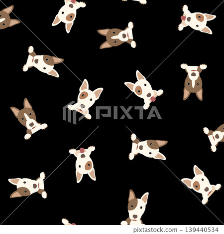 可愛的鬥牛犬紡織圖案 可愛的鬥牛犬紡織圖案 139440534