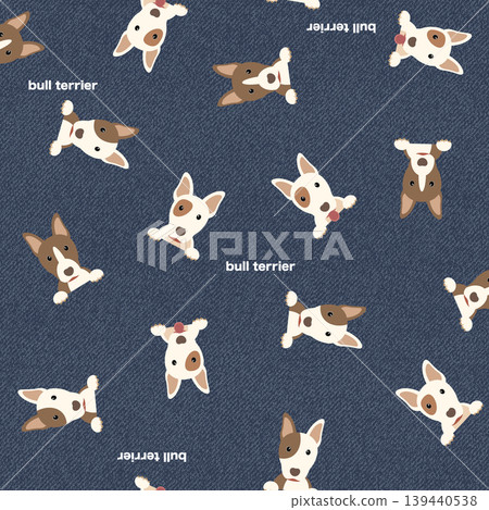 可愛的鬥牛犬紡織圖案 139440538