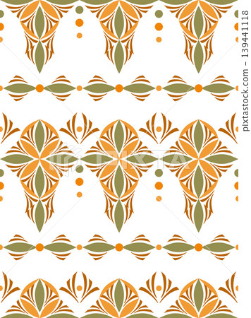 Folk geometry seamless ornament in autumnal colors Folk geometry seamless ornament in autumnal colors 139441118