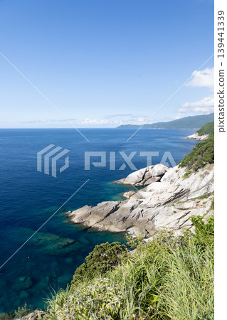 The beautiful scenery of Yakushima, with its rocky reefs and blue sea. The beautiful scenery of Yakushima, with its rocky reefs and blue sea. 139441339