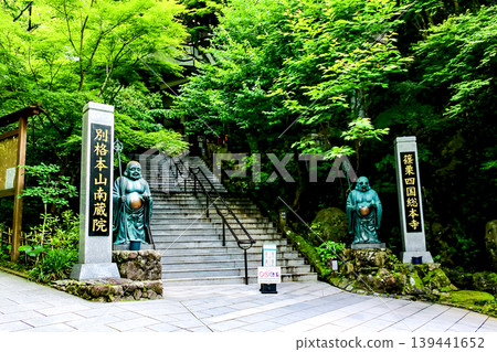 [Fukuoka] Early summer at Nanzoin Temple: Stone steps leading to the main hall 139441652
