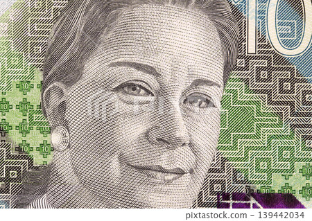 Chabuca Granda a closeup portrait from Peruvian money Chabuca Granda a closeup portrait from Peruvian money 139442034