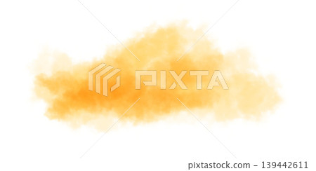 Orange watercolor cloud shape on white background for abstract design, artistic elements and creative backgrounds Orange watercolor cloud shape on white background for abstract design, artistic elements and creative backgrounds 139442611