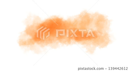 Orange watercolor cloud on white background, abstract artistic element for design, template, background or banner Orange watercolor cloud on white background, abstract artistic element for design, template, background or banner 139442612