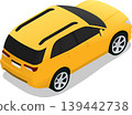 Modern yellow SUV isometric car vector illustration 139442738