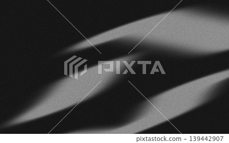 Grainy noise texture with abstract black and white shadow pattern. High-contrast monochrome background for design, overlay, and editing 139442907