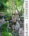 Japanese style garden with green plants 139443064