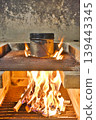 Rice cooked in a traditional Japanese stove 139443345