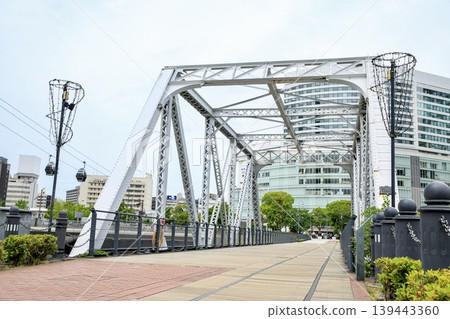 Yokohama City, Port Bridge No. 1 on the Kishamichi (railway path) 139443360