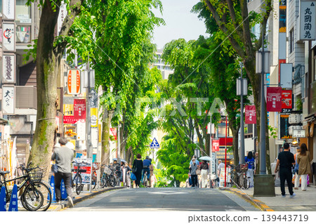 The streets of Kagurazaka in Tokyo: A lively tourist spot in early summer. The streets of Kagurazaka in Tokyo: A lively tourist spot in early summer. 139443719