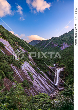 Chihiro Falls in the early morning on Yakushima Island, a World Natural Heritage Site. Chihiro Falls in the early morning on Yakushima Island, a World Natural Heritage Site. 139443799
