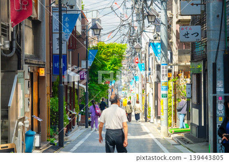 Streetscape of Kagurazaka, Tokyo: Hondori Yokocho 139443805
