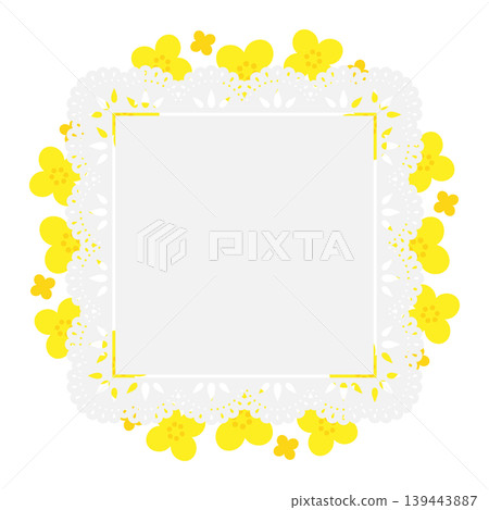 油菜花方形蕾絲花邊 139443887