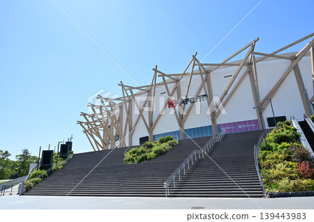 愛知國際競技場(名古屋市北區)與晴朗的天空 愛知國際競技場(名古屋市北區)與晴朗的天空 139443983