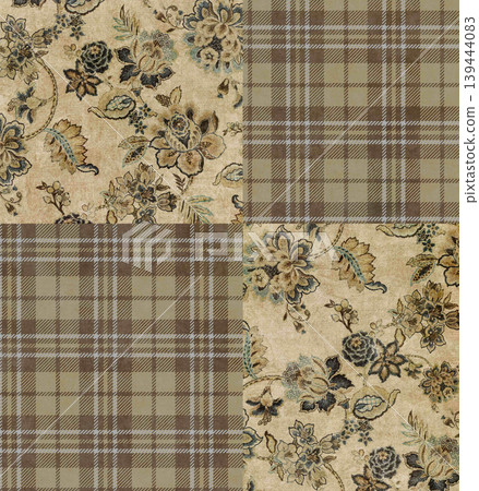 Soft dreamy watercolor floral seamless patterns collection 139444083