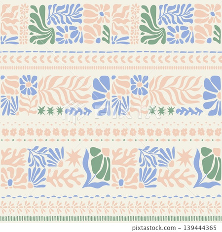 Collection of soft pastel floral and whimsical animal seamless patterns 139444365