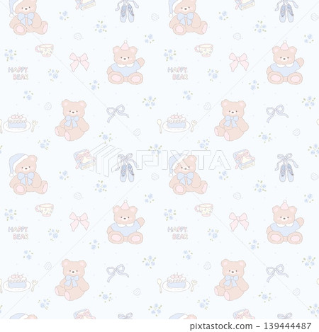 Collection of soft muted botanical and floral seamless patterns 139444487