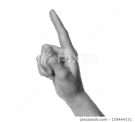 Hand gesture like pressing a virtual button isolated on transparent background with vintage newspaper print texture. Concept of digital interaction, technology interface and online control Hand gesture like pressing a virtual button isolated on transparent background with vintage newspaper print texture. Concept of digital interaction, technology interface and online control 139444531