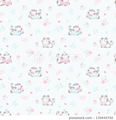 Collection of cute whimsical baby animal and toy themed seamless patterns Collection of cute whimsical baby animal and toy themed seamless patterns 139444792