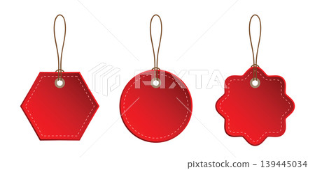 set of red blank paper tag labels isolated vector illustration set of red blank paper tag labels isolated vector illustration 139445034