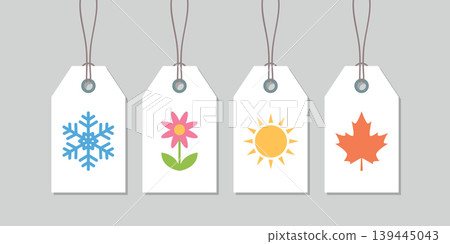 four seasons paper tag label set vector illustration 139445043