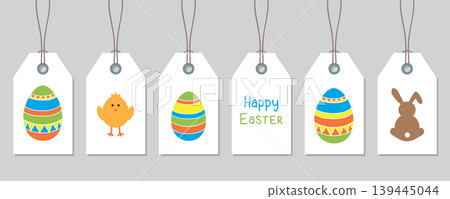 cute happy easter paper tag set vector illustration cute happy easter paper tag set vector illustration 139445044
