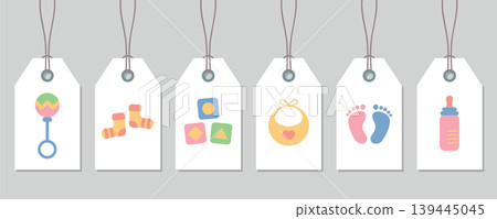 cute newborn baby paper tag set minimalistic design vector illustration cute newborn baby paper tag set minimalistic design vector illustration 139445045