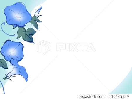 藍色日式牽牛花相框(A尺寸橫版)向量圖 | 透明背景,夏季花卉相框素材,可用於印刷 藍色日式牽牛花相框(A尺寸橫版)向量圖 | 透明背景,夏季花卉相框素材,可用於印刷 139445139
