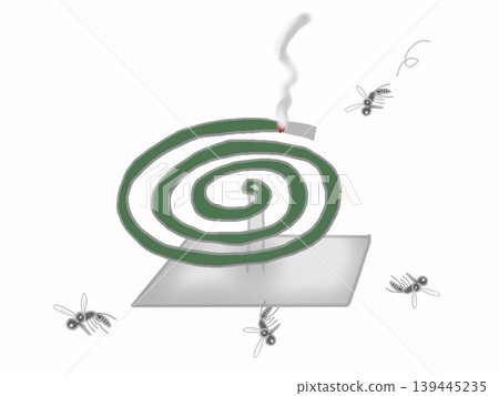 A scene of many mosquitoes falling and mosquito coils A scene of many mosquitoes falling and mosquito coils 139445235