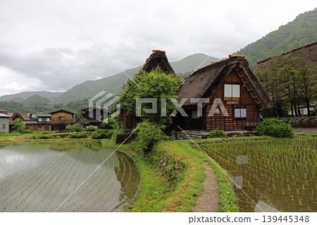 Shirakawa-go on a cloudy spring day Shirakawa-go on a cloudy spring day 139445348
