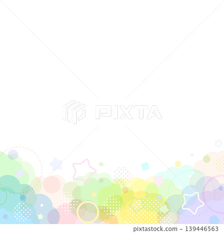 Rainbow-colored pastel pop cloudy transparent frame 2_square Rainbow-colored pastel pop cloudy transparent frame 2_square 139446563