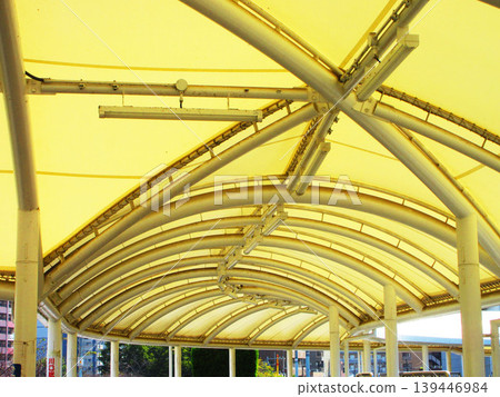 The roof of the pedestrian walkway leading from the west exit of Kawaguchi Station in Kawaguchi City, Saitama Prefecture, to "Lilia (Kawaguchi General Culture Center)" 139446984