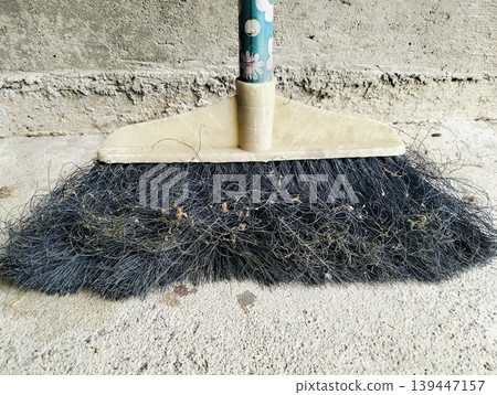 Detail of a dirty old broom 139447157