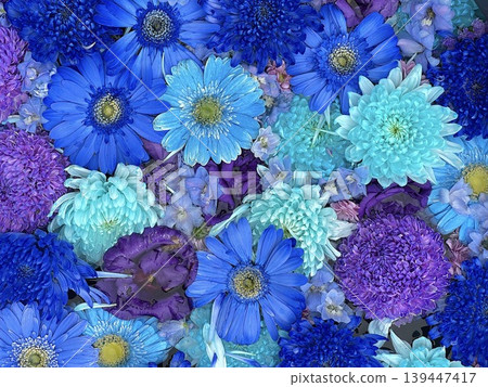A luxurious blue floral background A luxurious blue floral background 139447417