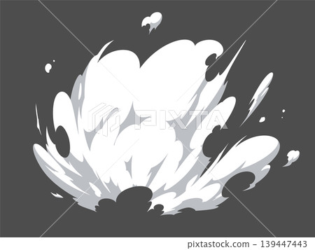 Illustration of smoke from an impact moving backward Illustration of smoke from an impact moving backward 139447443