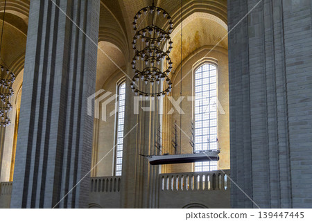 Scandinavian Protestant architecture inside Grundtvigs Church in Copenhagen. Scandinavian Protestant architecture inside Grundtvigs Church in Copenhagen. 139447445