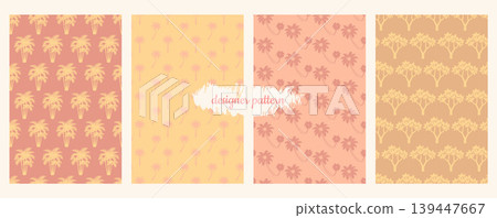 Summer Beach Pattern Collection in Warm Pastel Colors Summer Beach Pattern Collection in Warm Pastel Colors 139447667