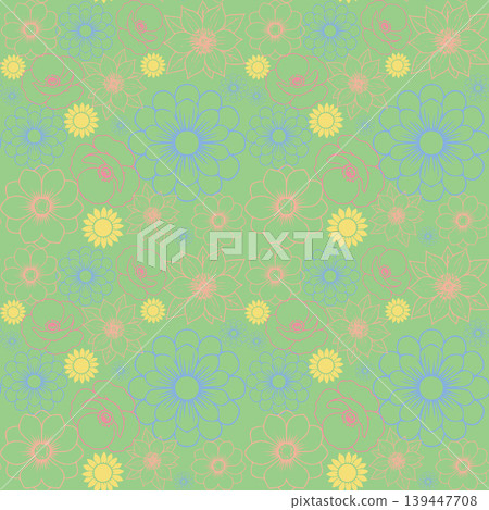 Seamless Colorful Floral Pattern in Pastel Tones Seamless Colorful Floral Pattern in Pastel Tones 139447708