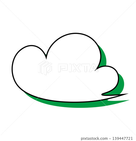 Simple illustration material of a cloud-shaped speech bubble (white background) 139447721
