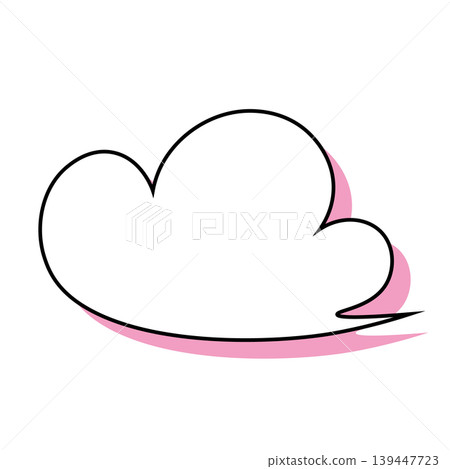 Simple illustration material of a cloud-shaped speech bubble (white background) Simple illustration material of a cloud-shaped speech bubble (white background) 139447723