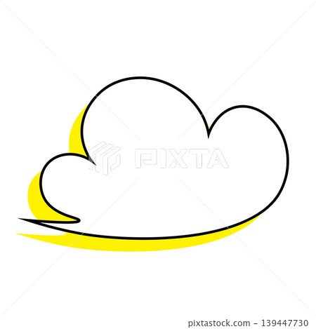 簡單的雲朵形對話框插圖素材（白色背景） 139447730